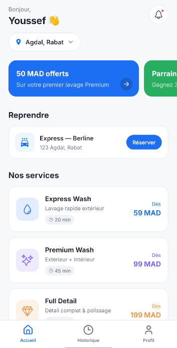 Cleanzyn app UI